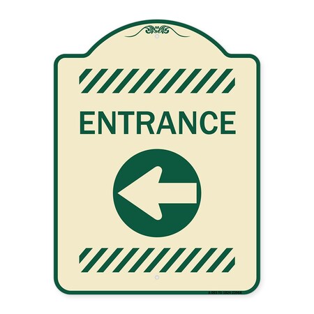 Signmission Entrance Left Arrow Heavy-Gauge Aluminum Architectural Sign, 24" H, TG-1824-23964 A-DES-TG-1824-23964